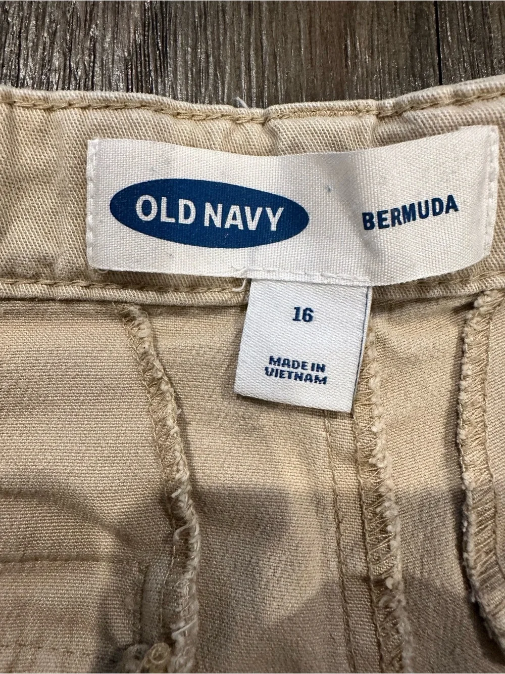 Two pairs Old Navy khaki uniform Bermuda length shorts - girls - Back-to-School